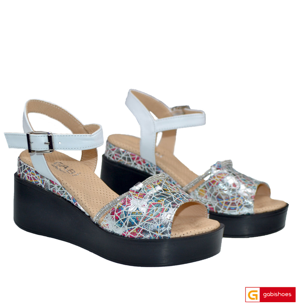 Sandale Dama Piele Naturala Multicolora Gabinna 28