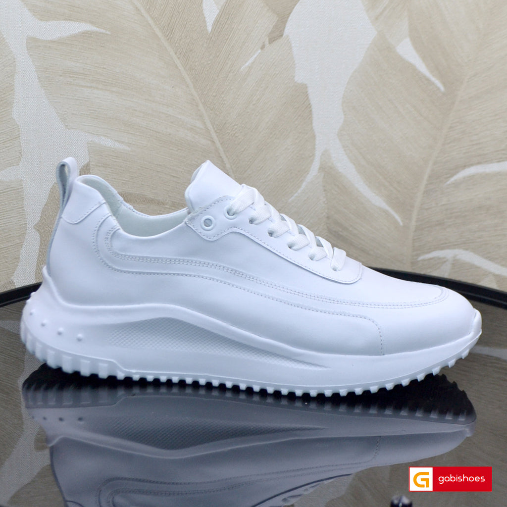 Sneakers Piele Naturala Alba Lorena 3744-8