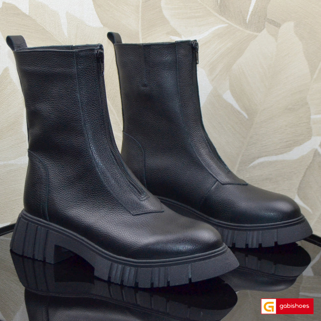Ghete Piele Naturala Neagra Gabina 890-2026-2