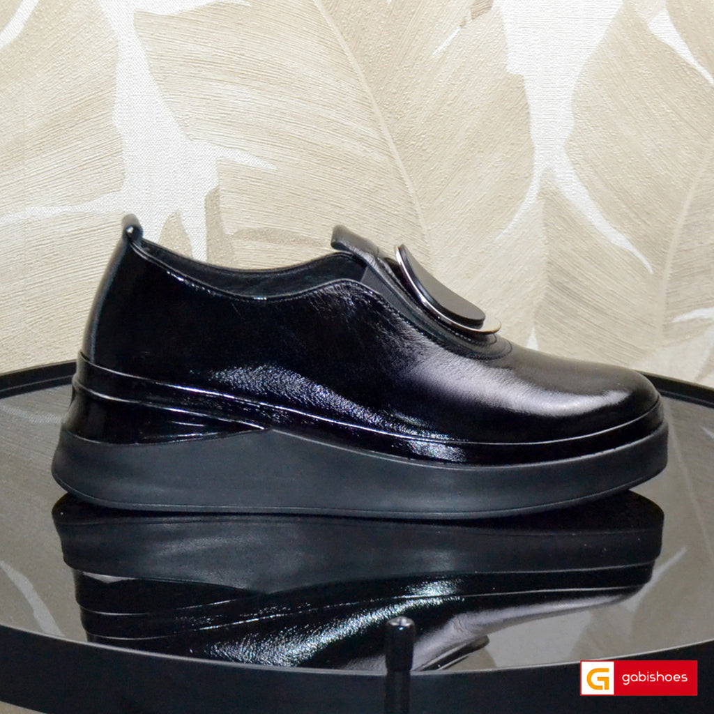 Pantofi Dama Piele Naturala Neagra Gabinna DT6005-3