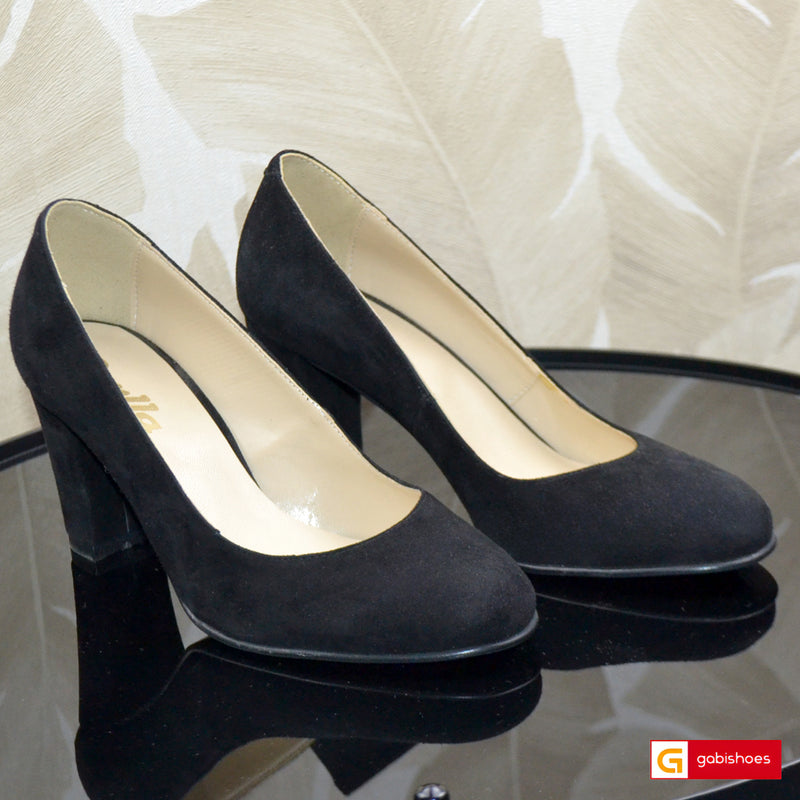 Pantofi Piele Naturala Neagra Intoarsa Lorena 5109-11