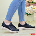 Pantofi Casual Piele Naturala Neagra Gabinna 164-123007