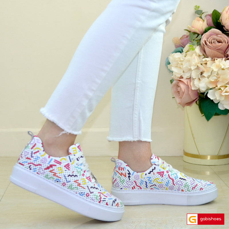Pantofi Sport Piele Naturala Alba Gabinna 3300-4