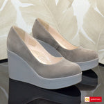 Pantofi Dama Piele Naturala Intoarsa Taupe Sandy 1422-15