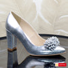 Pantofi Office Dama Piele Naturala Argintie Lorena 5120-70 ACC