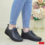 Pantofi Casual Piele Naturala Neagra Gabinna 0164-123005