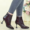 Ghete Office Dama Piele Naturala Lacuita Bordo Lorena 4059-10 S