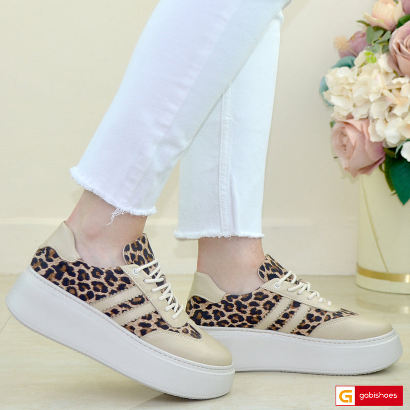 Pantofi Sport Dama Piele Naturala Bej Lorena 3452-10