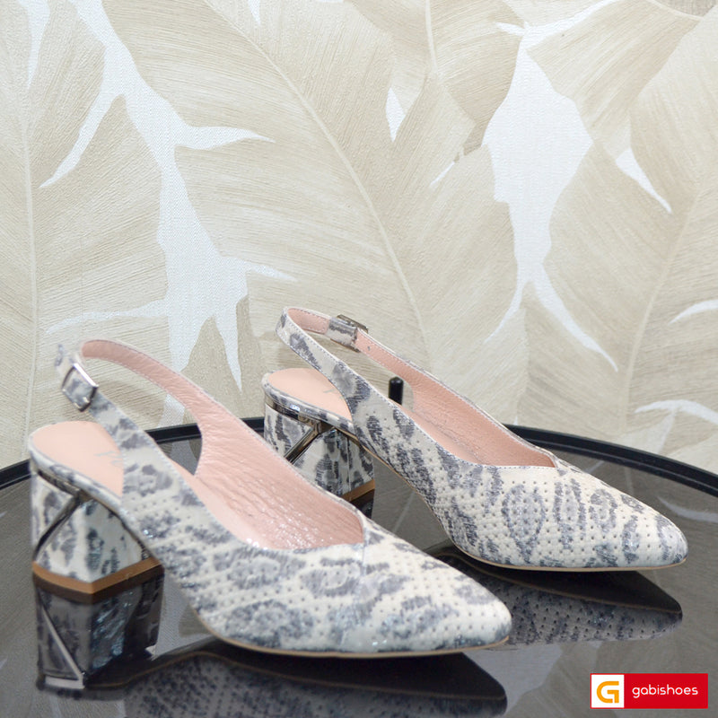 Sandale Dama Office Piele Naturala Bej cu Taupe PERLLA 0441