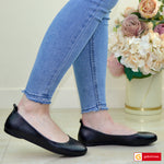 Balerini Dama Piele Naturala Neagra Natalia 164-91169