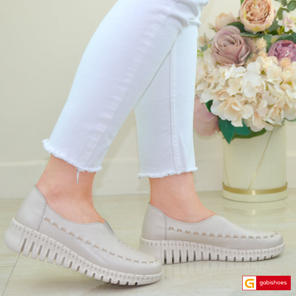 Pantofi Casual Piele Naturala Bej Gabinna 0164-123006