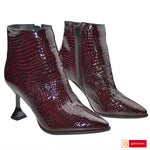 Ghete Office Dama Piele Naturala Lacuita Bordo Lorena 4059-10 S