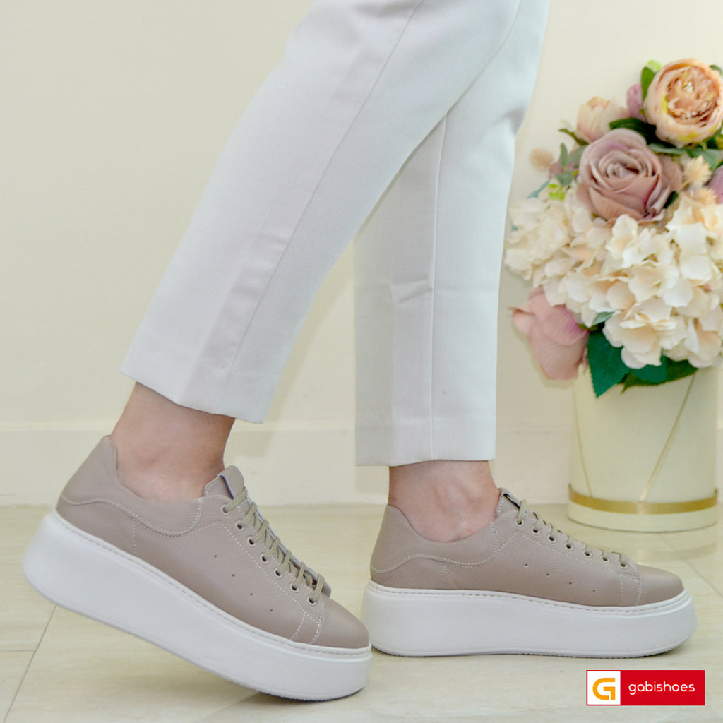 Pantofi Sport Dama Piele Naturala Taupe Lorena 3600-51