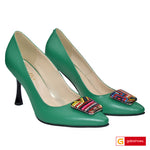 Pantofi Office Dama Piele Naturala Verde Lorena 3604-2