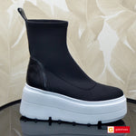 Ghete Dama Streach Piele Naturala si Strchi Negru Gabinna 3669-1