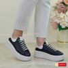 Pantofi Sport Dama Piele Naturala Negru cu Bej Lorena 3600-49