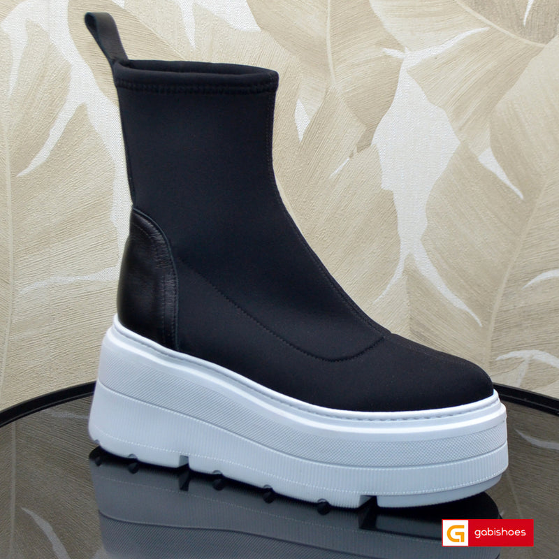 Ghete Dama Streach Piele Naturala si Strchi Negru Gabinna 3669-1