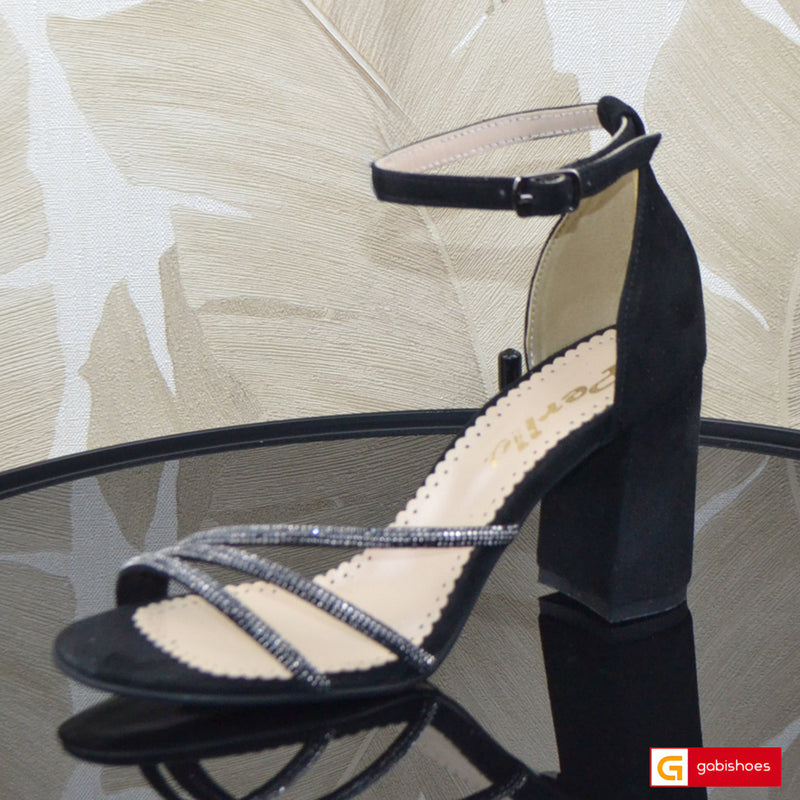 Sandale Dama Office Piele Intoarsa Naturala Neagra Lorena 3949-1