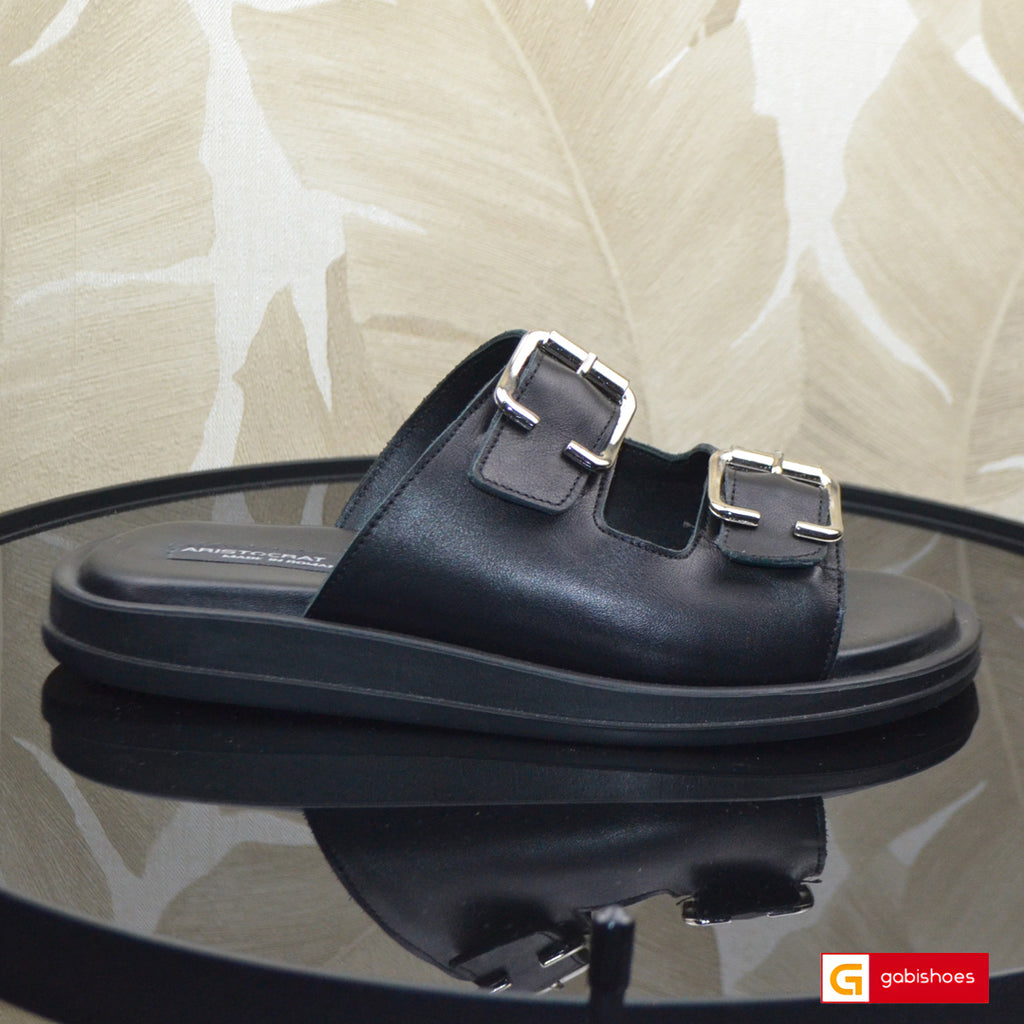 Papuci Barbat Piele Naturala Neagra 3967-1