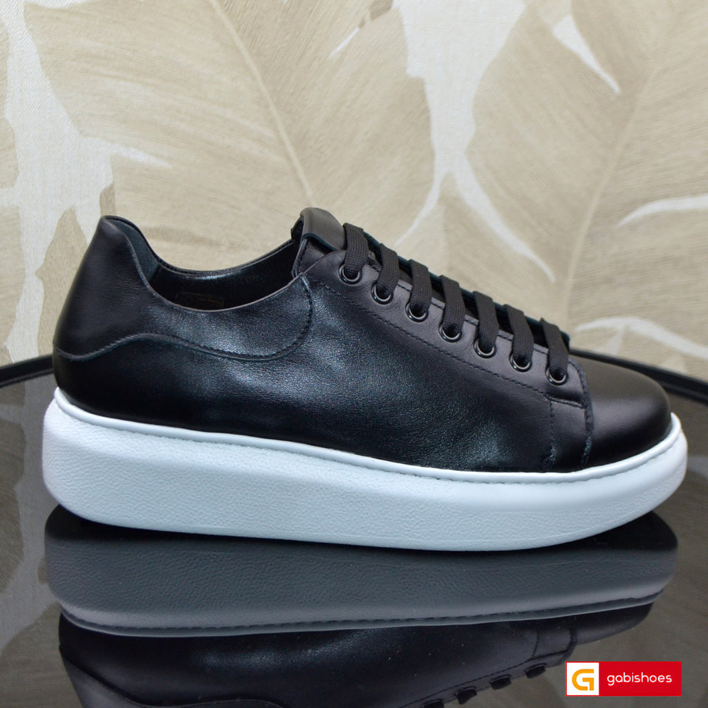 Sneakers Piele Naturala Neagra Lorena 3044-21