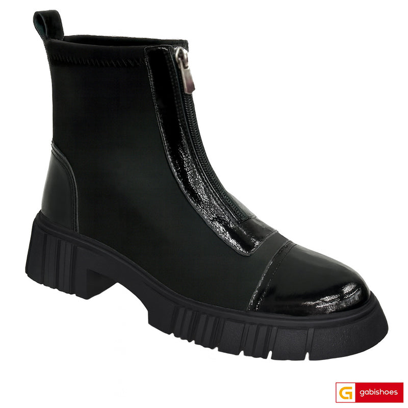 Ghete Dama Piele Naturala Neagra Lorena 4115-7