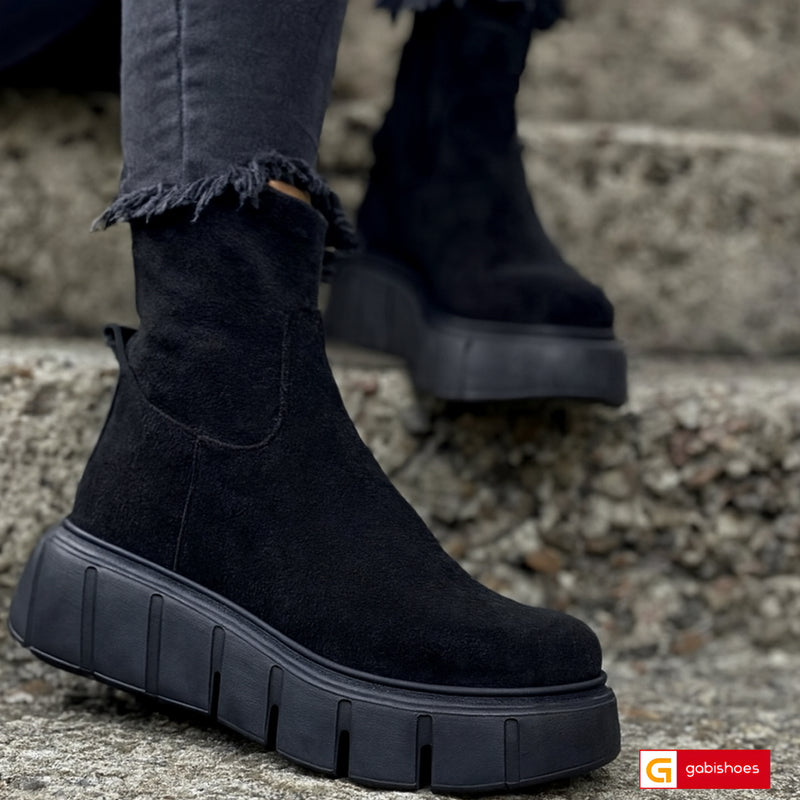 Ghete Dama Streach si Piele Intoarsa Naturala Gabinna 4105-2 TT NEW