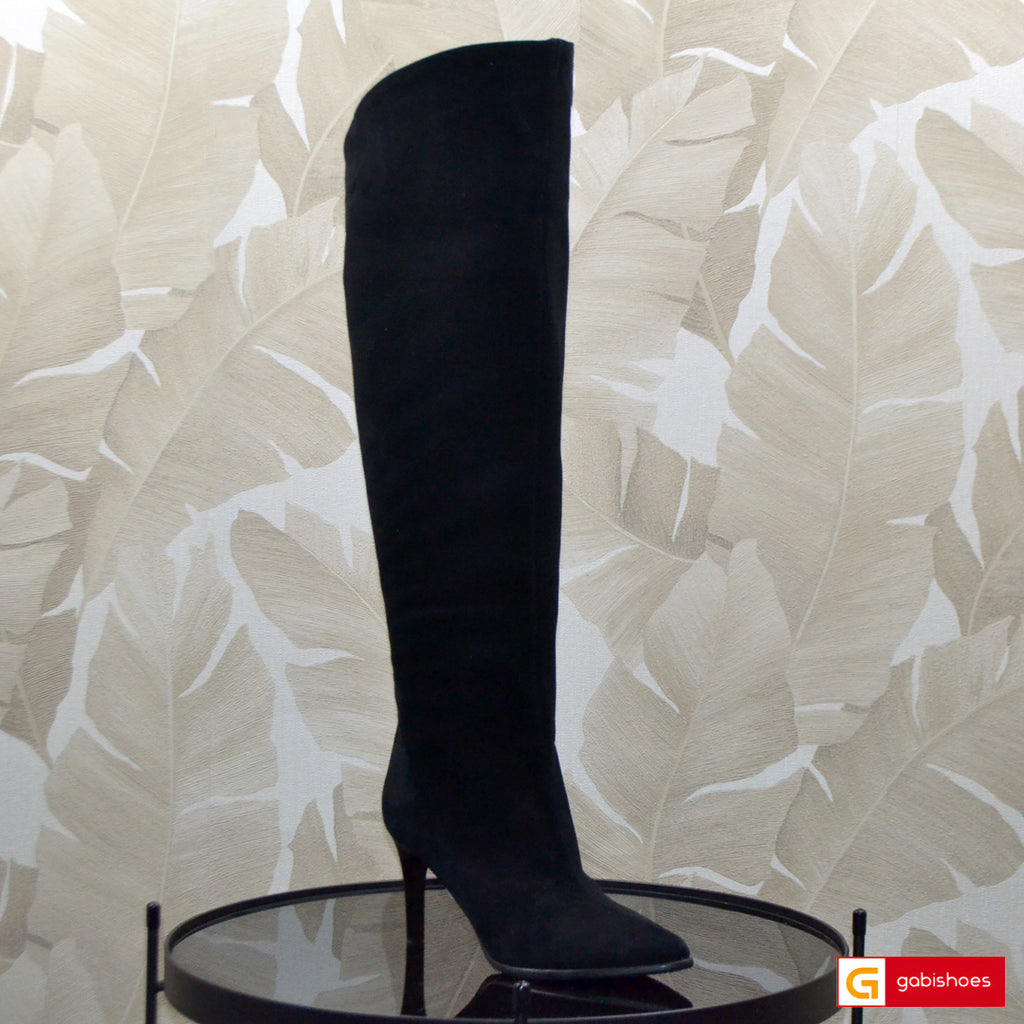 Cizme Dama Piele Naturala Intoarsa Neagra Lorena 3577-3
