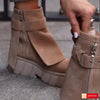 Ghete Sport Dama Piele Naturala Intoarsa Capuccino Lorena 4168-2