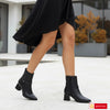 Ghete Dama Piele Naturala Neagra Lorena 4016-1