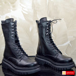 Ghete Dama Piele Naturala Neagra Lorena 4101-3