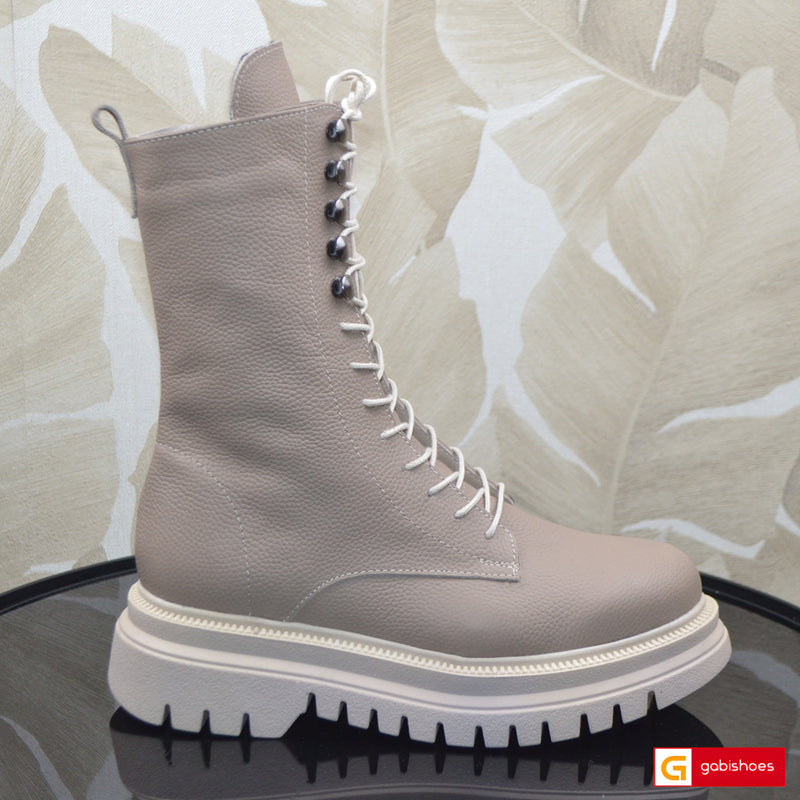 Ghete Dama Piele Naturala Taupe Lorena 4101-4