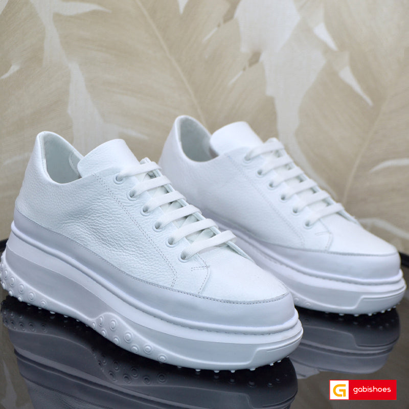 Pantofi Sport Piele Naturala Alba Sandra 1509-3