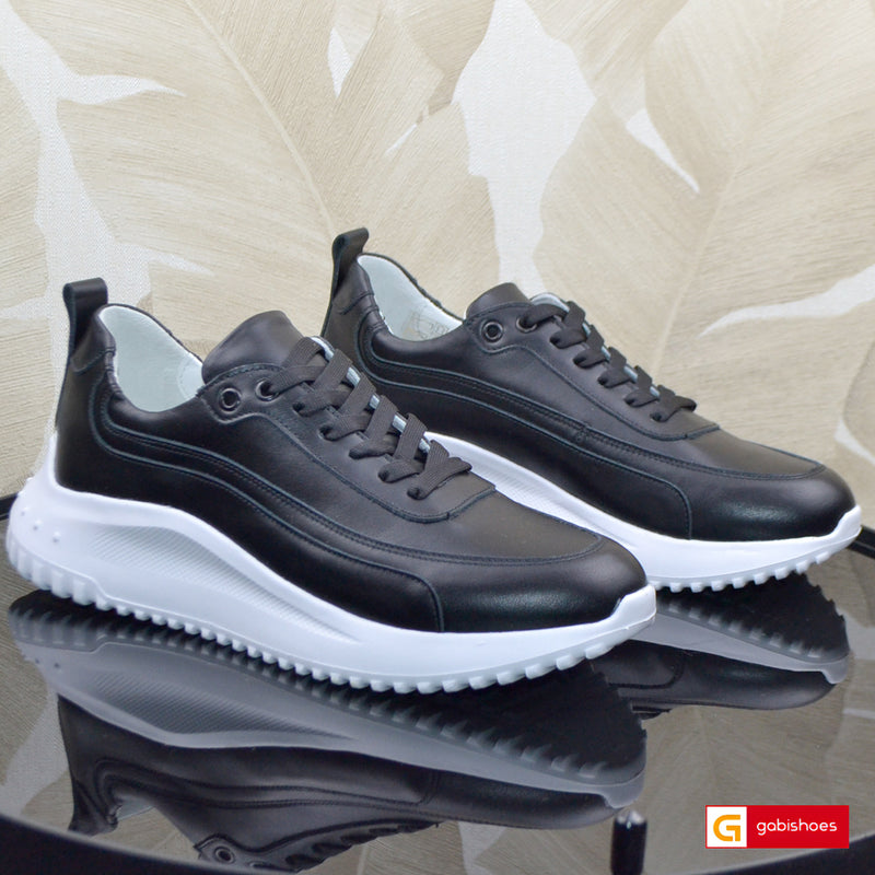 Sneakers Piele Naturala Neagra Lorena 3744-7