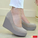 Pantofi Dama Piele Naturala Intoarsa Taupe Sandy 1422-12
