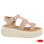 Sandale Piele Naturala Intoarsa Taupe Lorena 3400-2026