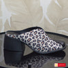 Papuci Dama Piele Naturala Negru cu Print Gabinna 3805-10