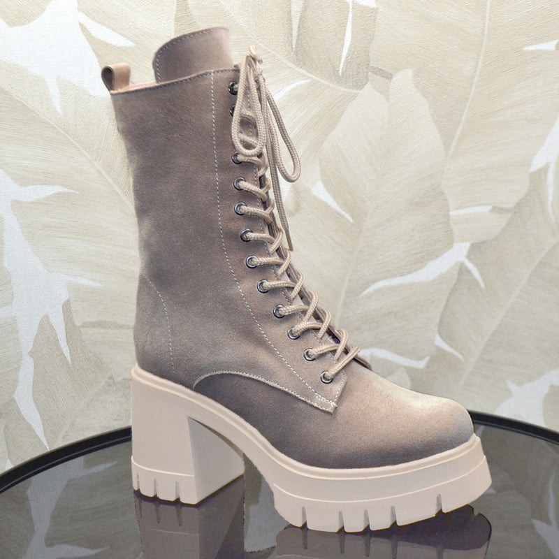 Ghete Dama Piele Naturala Taupe Gabinna 3711-19