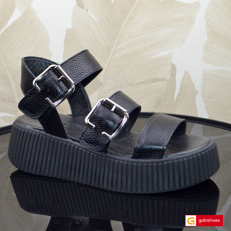 Sandale Piele Naturala Neagra Lorena 3945-3