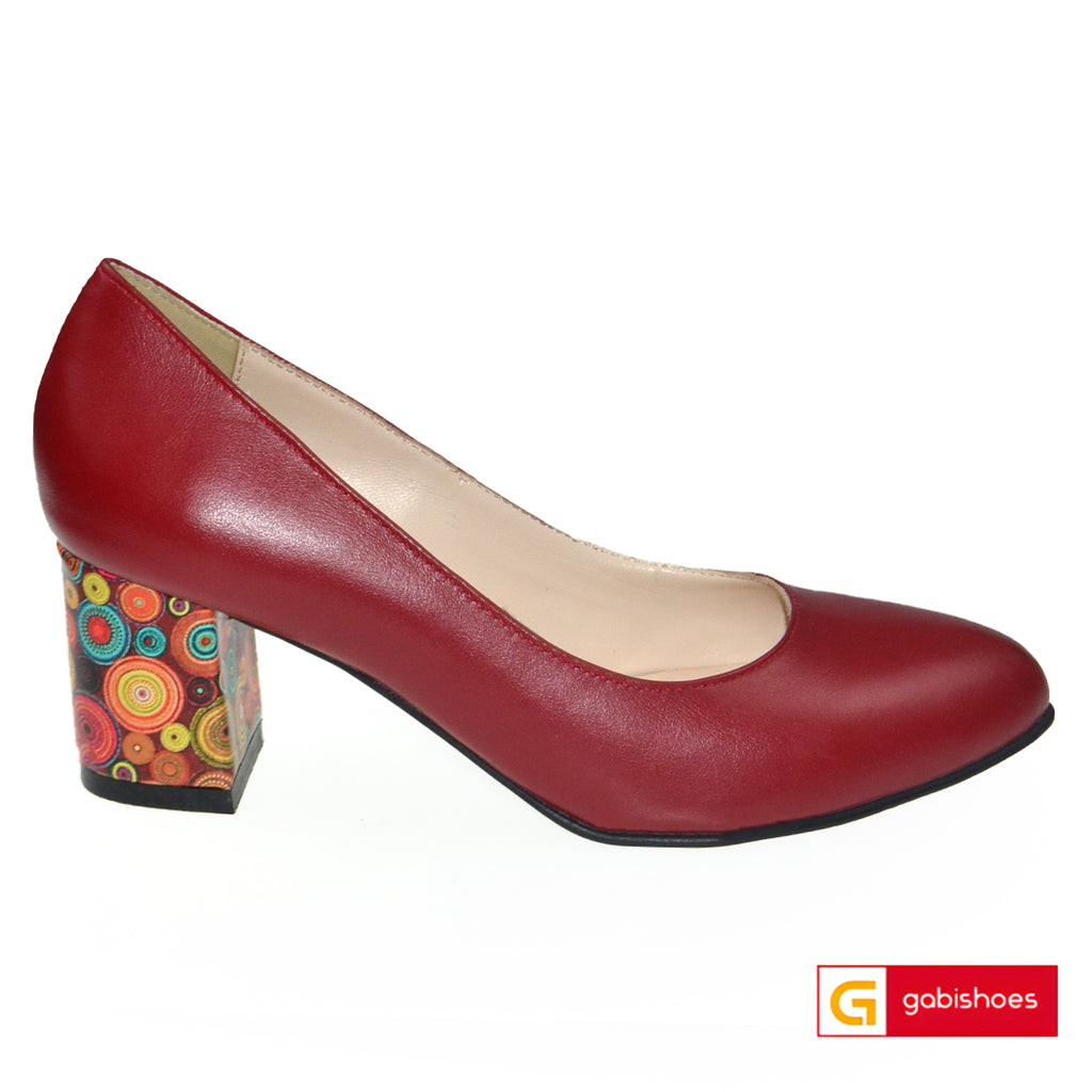 Pantofi Piele Naturala Bordo Gabriela 939-10