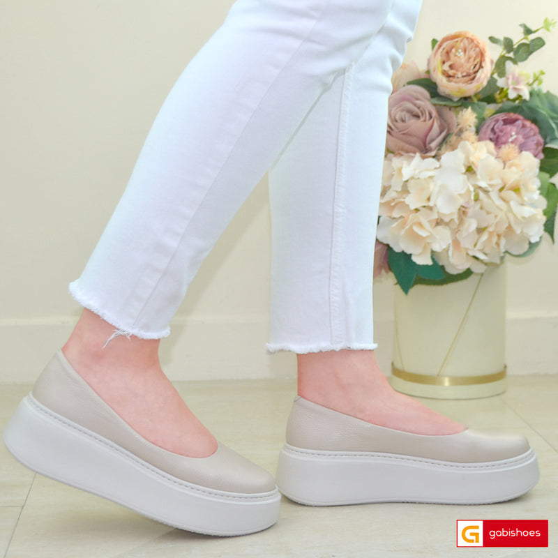 Balerini Piele Naturala Bej Gabriela 3146-53