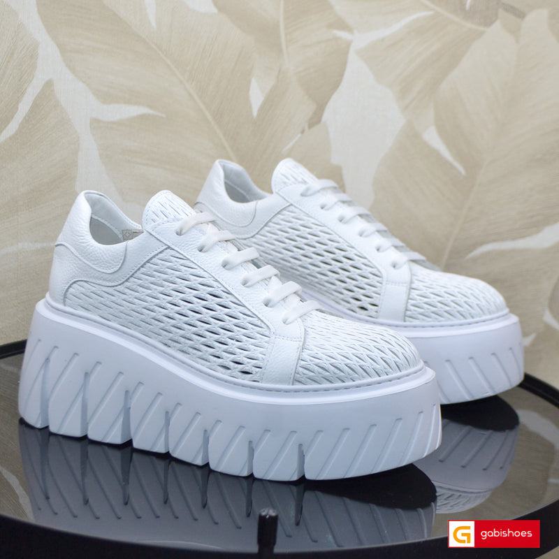 Pantofi Sport Piele Naturala Alba Lorena 6000-1 NEW