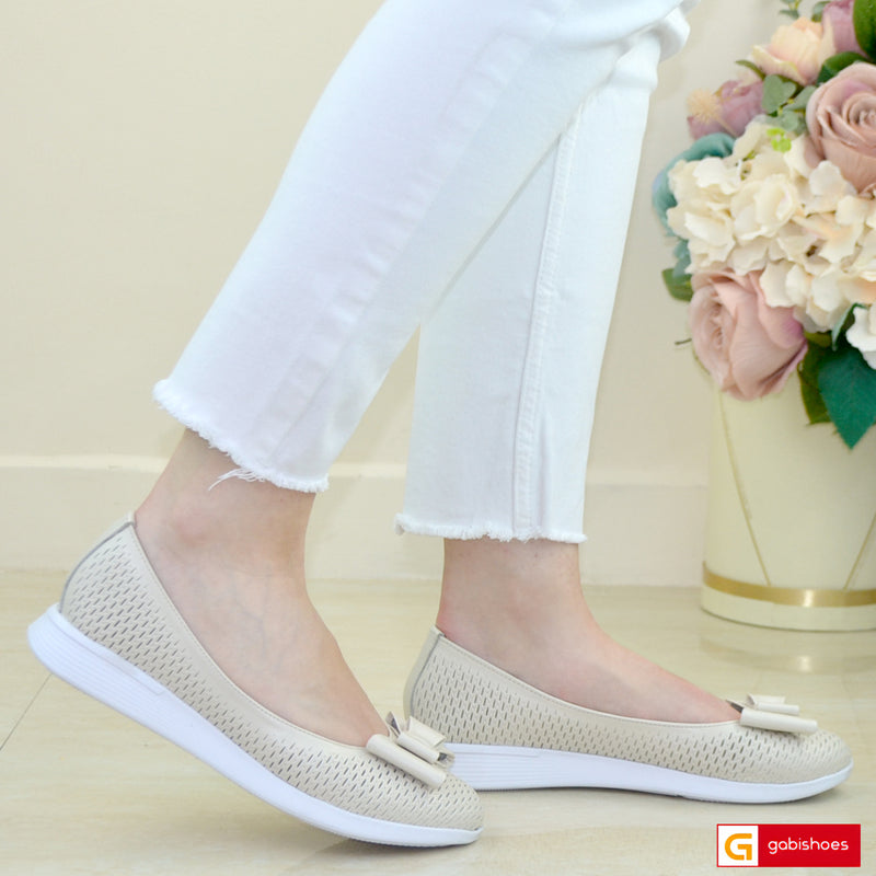 Balerini Piele Naturala Bej Lorena 3855-2