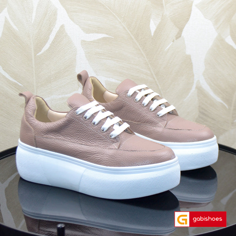 Sneakers Piele Naturala Taupe Gabriela 1064-6