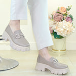 Pantofi Dama Piele Naturala Taupe Gabinna 3115-2