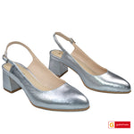 Sandale Dama Office Piele Naturala Argintie Lorena 3777-1
