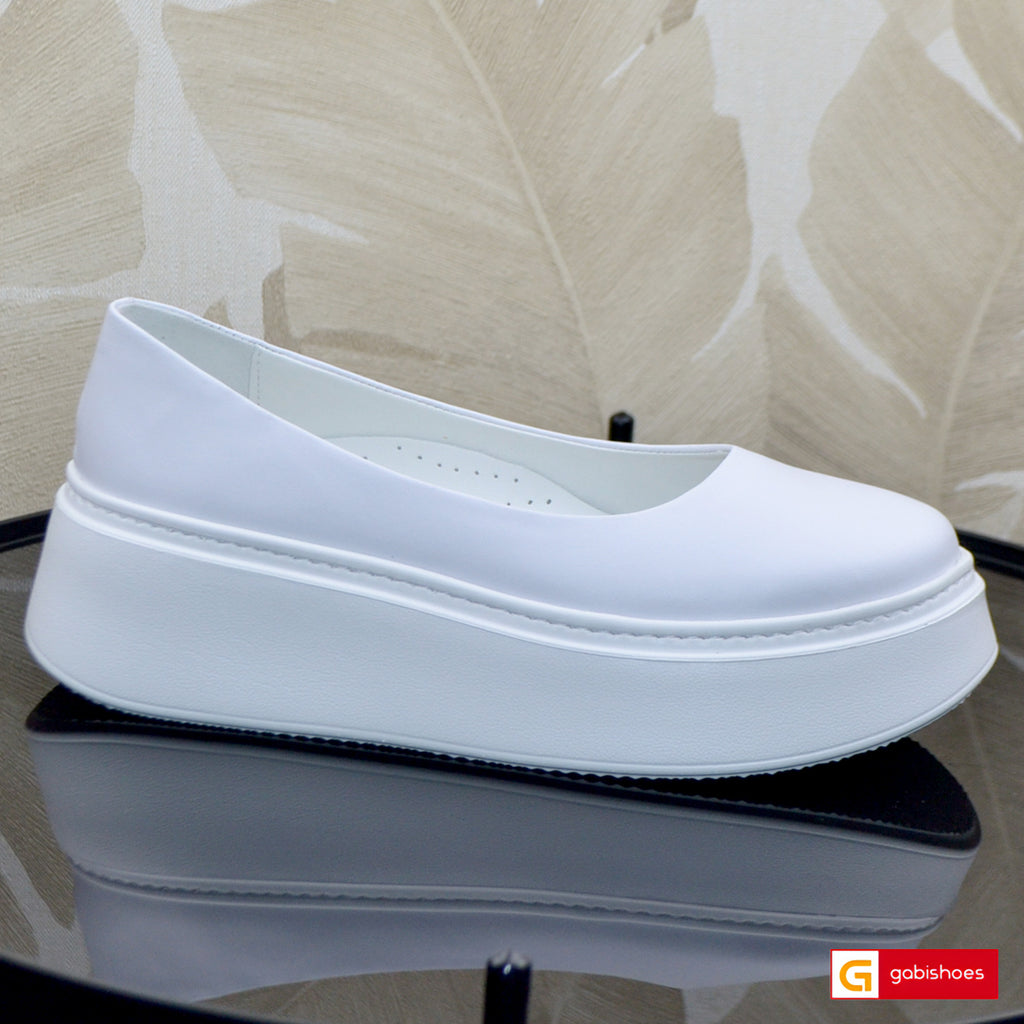 Balerini Piele Naturala Alba Gabriela 3146-57