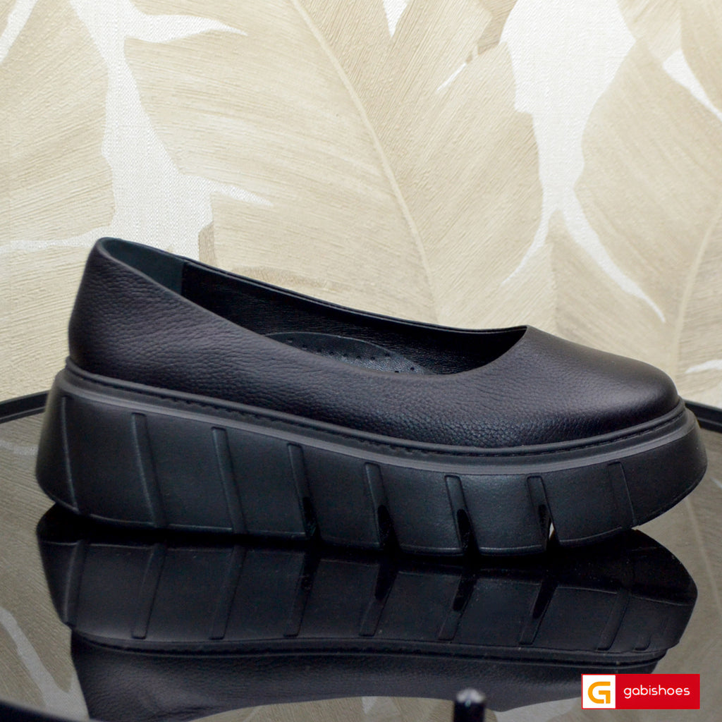 Balerini Dama Piele Naturala Neagra Gabriela 3889-2