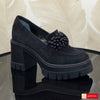 Pantofi Dama Piele Naturala Intoarsa Neagra Vittoria 3908-1