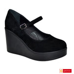 Pantofi Dama Piele Naturala Intoarsa Neagra Lorena 3997-2