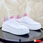 Pantofi Sport Piele Naturala Alb cu Siclam Gabinna 1231-5